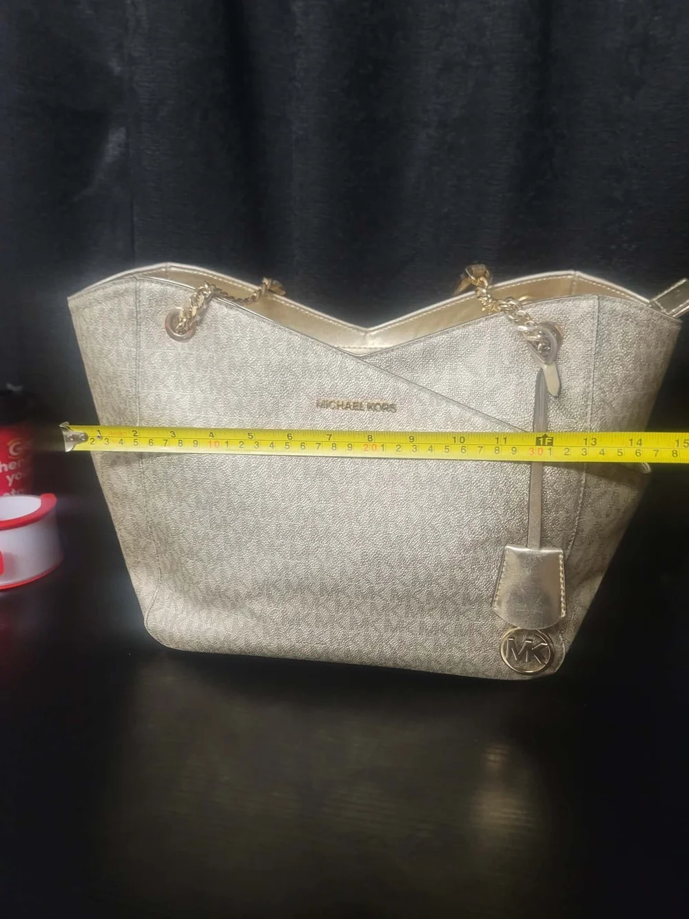 Michael Kors Gold Tote Bag with Chain Handles
